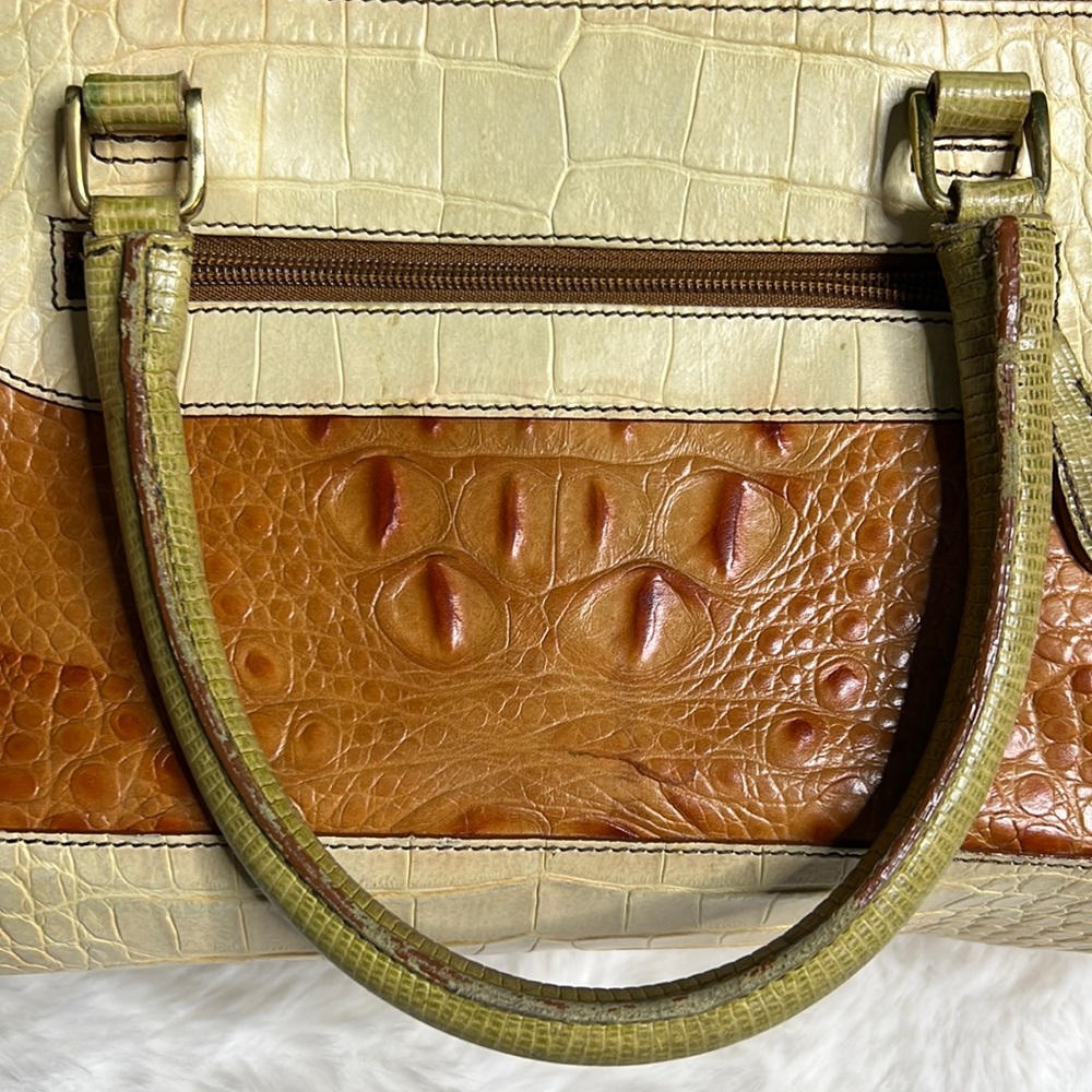 Brahmin small satchel in tan/cream handbag pure - Picture 5 of 14